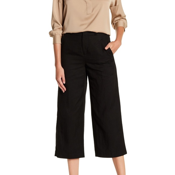 Vince Pants - Vince High Waist Wide Leg Crop Pants Black 6